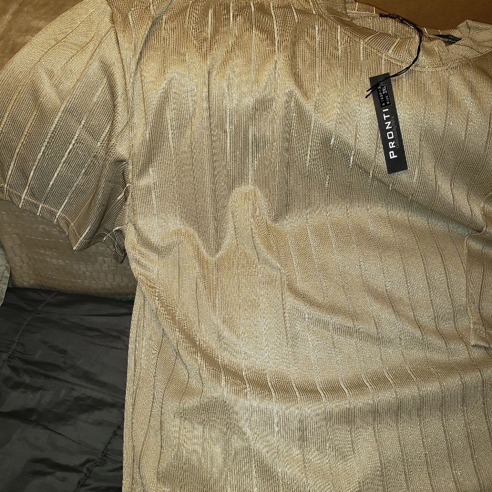 Pronti Taupe Casual Shirt 3XL short sleeve